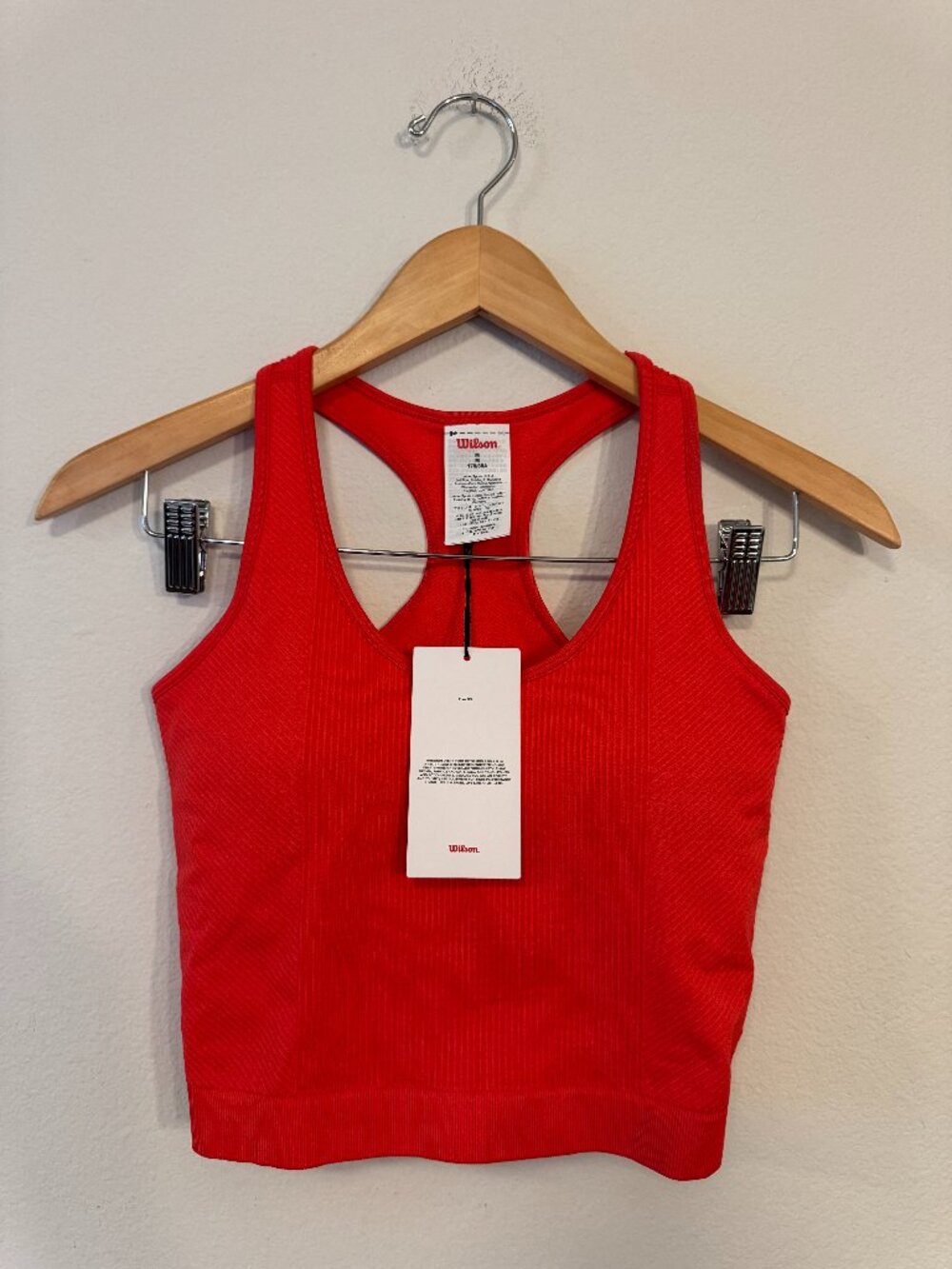 Wilson Everyday Brami Women’s M Red Ribbed Racerback Tennis Tank Top NWT